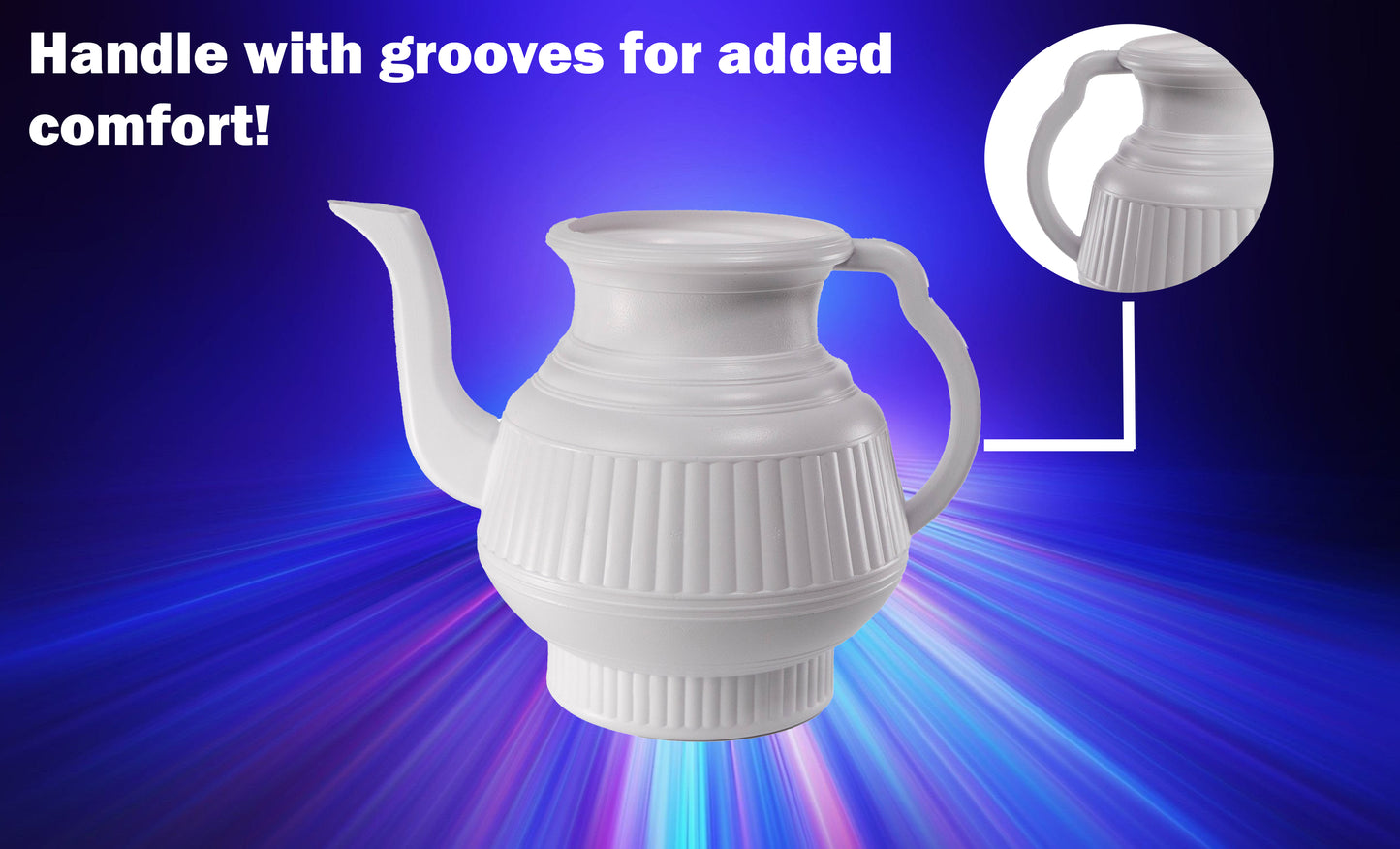 Pair of White & White Lota | Bodna | Toilet Wash Jug | 2.25 Liters