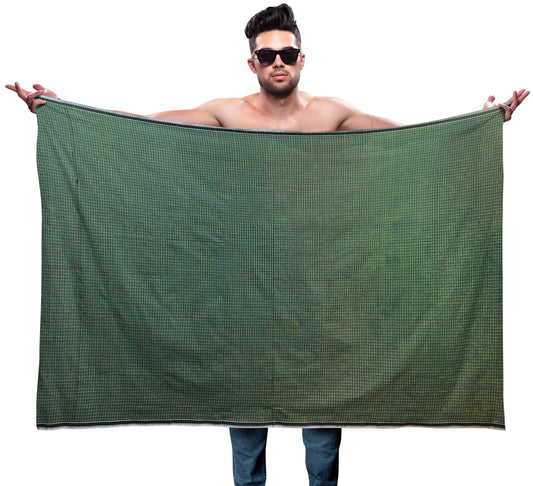 Men’s Sarong | Lungi | 100% Cotton | Unsewn | Green
