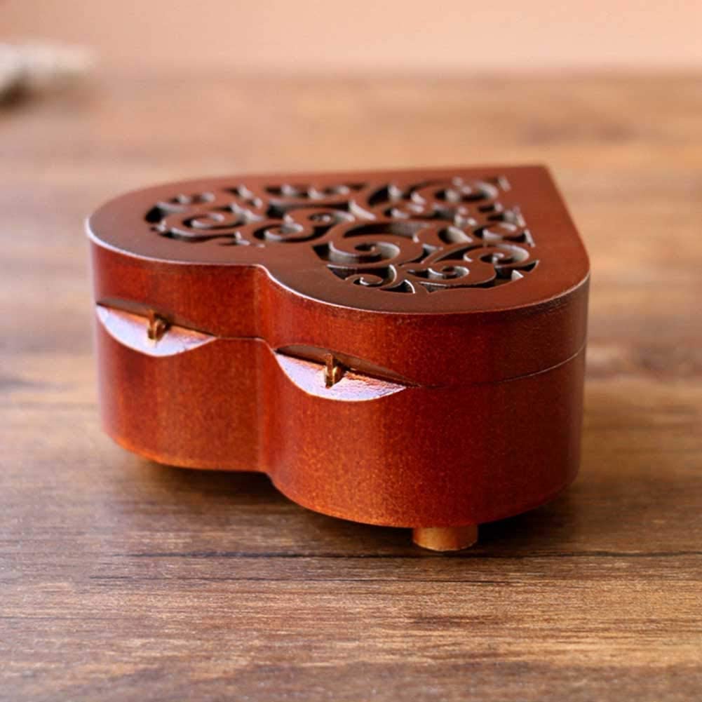 Beautiful Wooden Heart Shaped Windup Music Box | Plays Iconic Kuch Kuch Hota Hai tune | Great Desi Gift - Desify