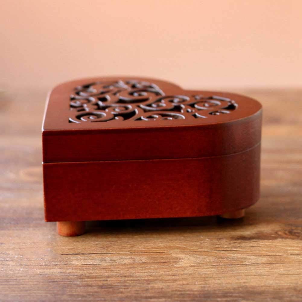 Beautiful Wooden Heart Shaped Windup Music Box | Plays Iconic Kuch Kuch Hota Hai tune | Great Desi Gift - Desify