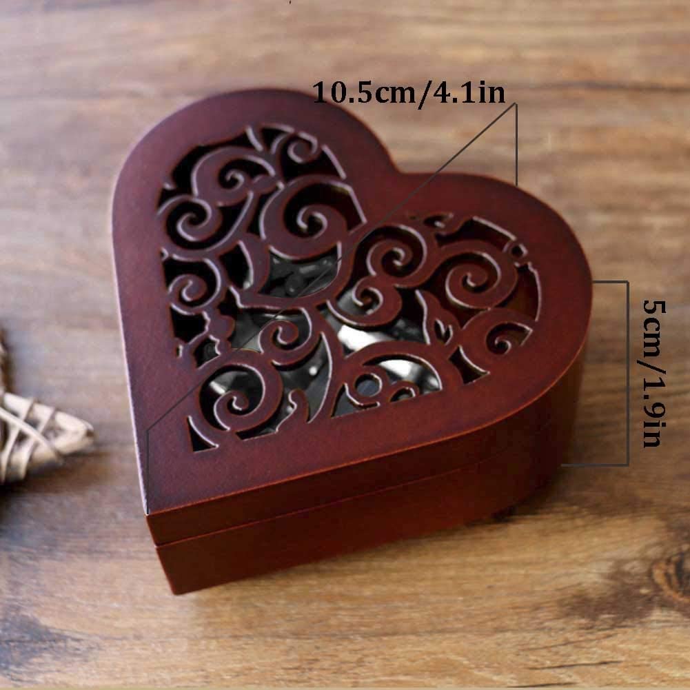 Beautiful Wooden Heart Shaped Windup Music Box | Plays Iconic Kuch Kuch Hota Hai tune | Great Desi Gift - Desify